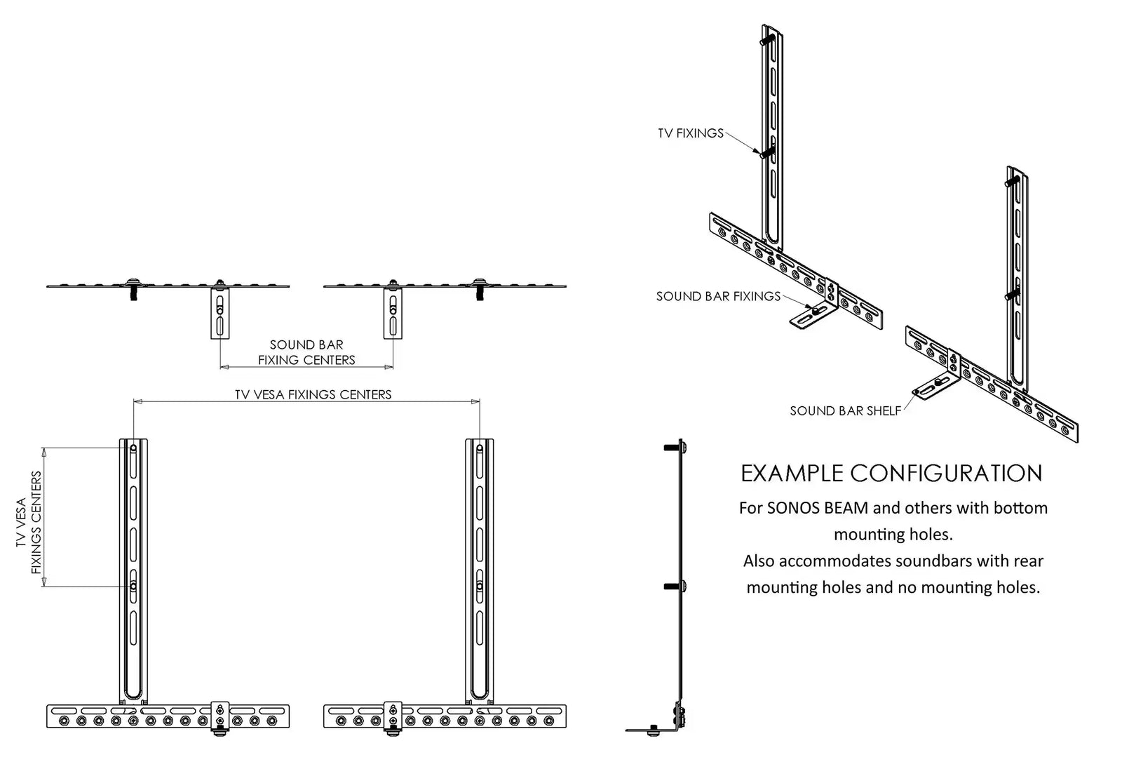 حامل سماعة الصوت AVF EAK90-E باللون الأسود يسمح بتركيب السماعة بشكل آمن وقابل للتعديل أعلى أو أسفل التلفاز. مصمم لضمان الثبات وسهولة الاستخدام