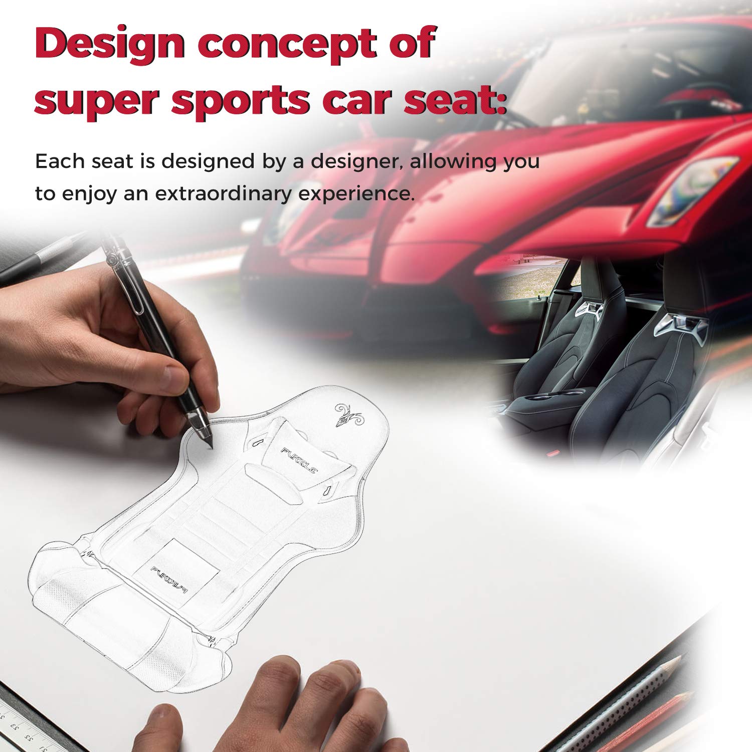 Furgle Gaming Chair Racing Style High-Back Office Chair w/PU Leather and Adjustable Armrests Executive Ergonomic Swivel Video Game Chairs with Rocking Mode & Headrest and Lumbar Support - Safqqa Egypt