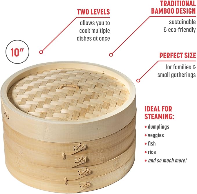 Joyce Chen 10-Inch 2-Tier Stainless Steel Steamer Baskets Stackable Design – Safqqa Egypt