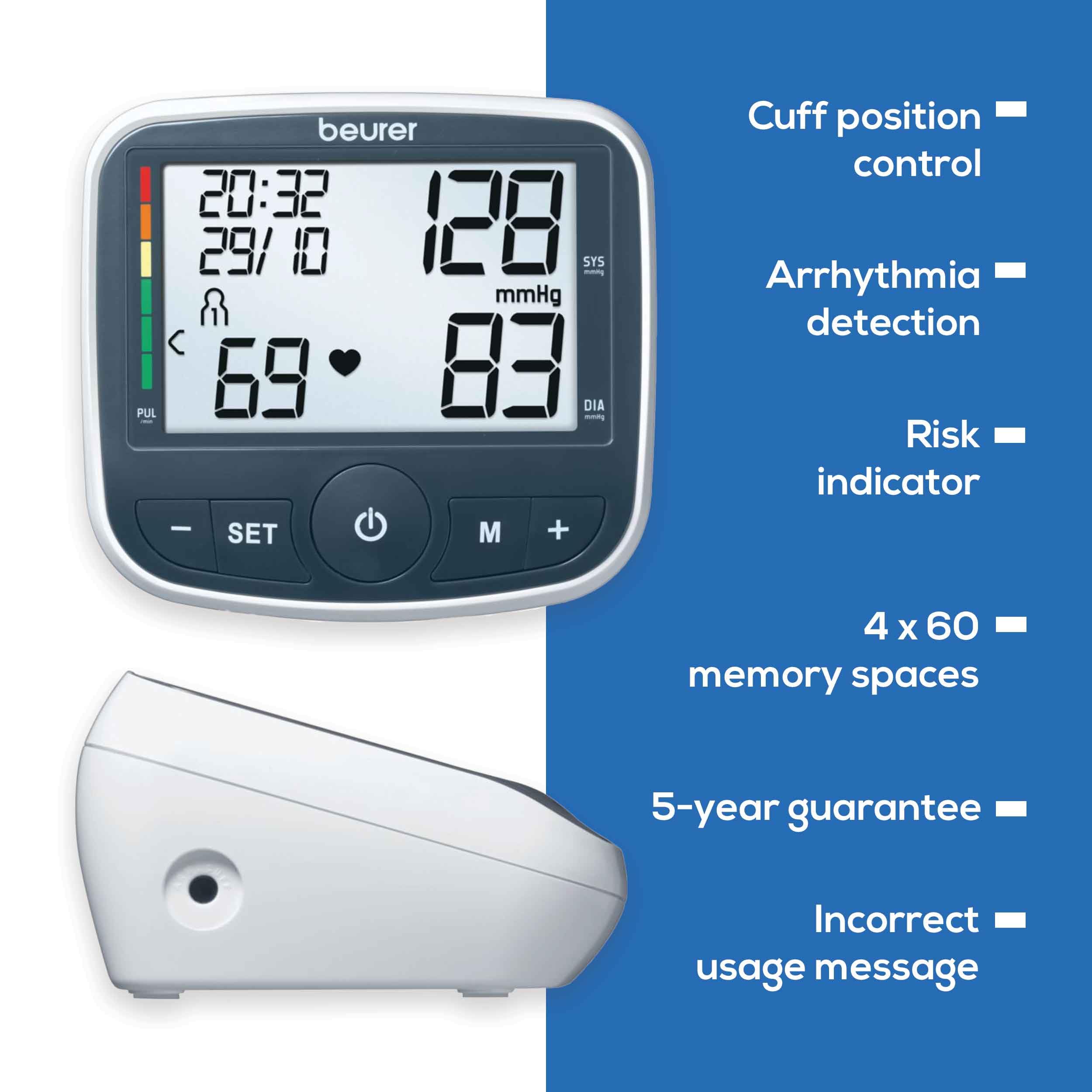 Beurer bm 40 upper arm blood pressure monitor with adaptor (on-pack) - Safqqa Egypt