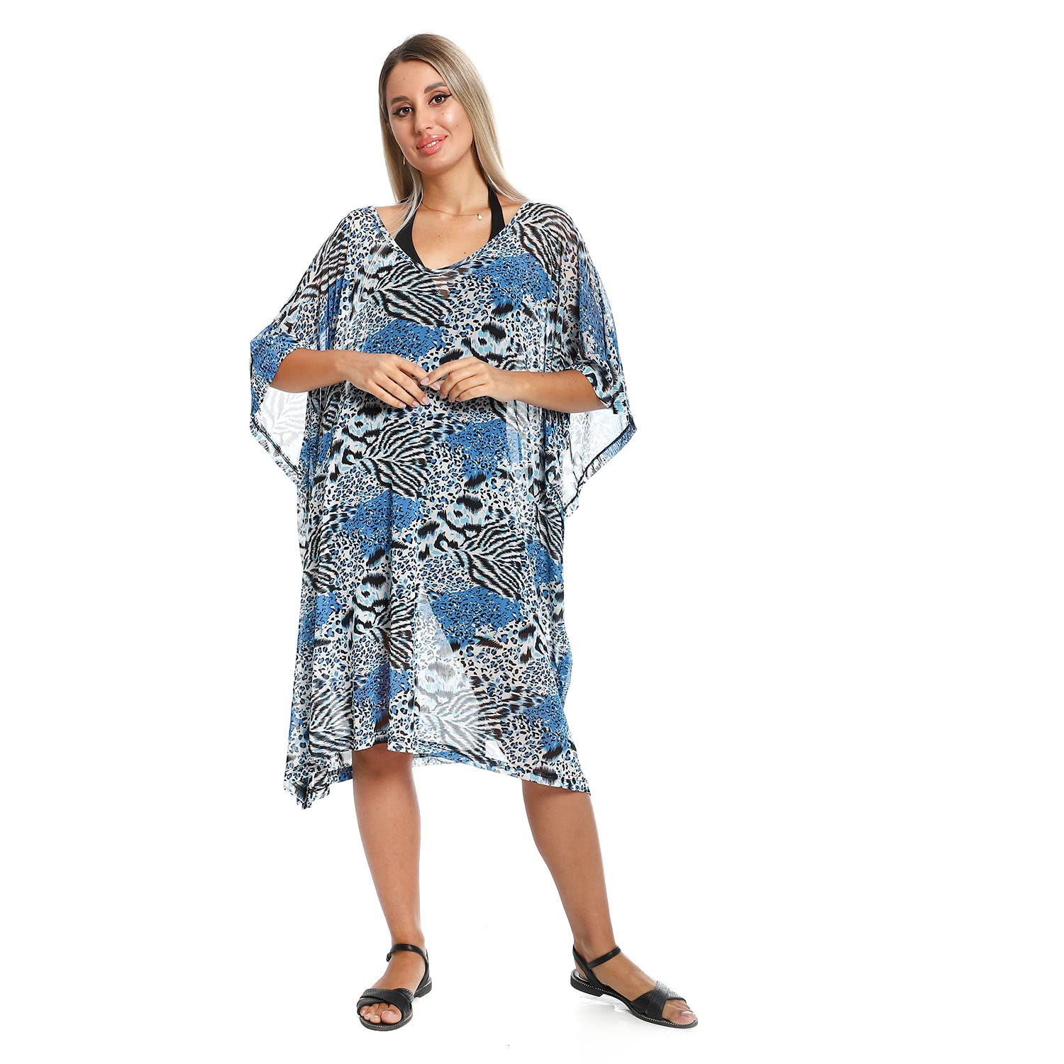 Jamila Women Self Pattern Round Collar Cover Up