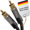 KabelDirekt 455 0.5m RCA/phono subwoofer lead cable, 1 to RCA/phono, audio/digital/video (coax male/male cinch plugs, for amps/Hi-Fis, audio signals/composite video, 75 ohm) black