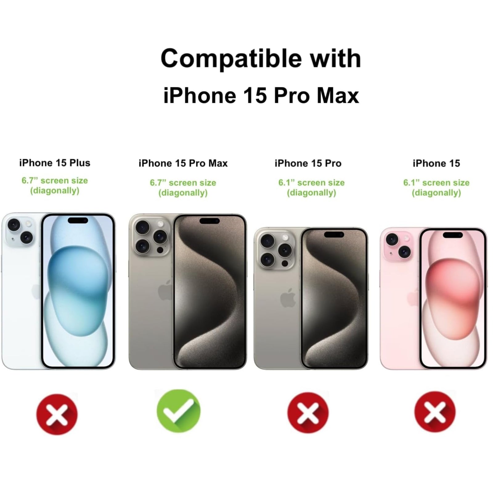 غطاء شفاف كريستالي لهاتف iPhone 15 Pro Max، متوافق مع MagSafe، لا يصفر، مقاوم للصدمات، مضاد للخدوش، خفيف الوزن، نحيف، غطاء خلفي متين، غطاء أكريليك شفاف مغناطيسي لهاتف iPhone 15 Pro Max 6.7