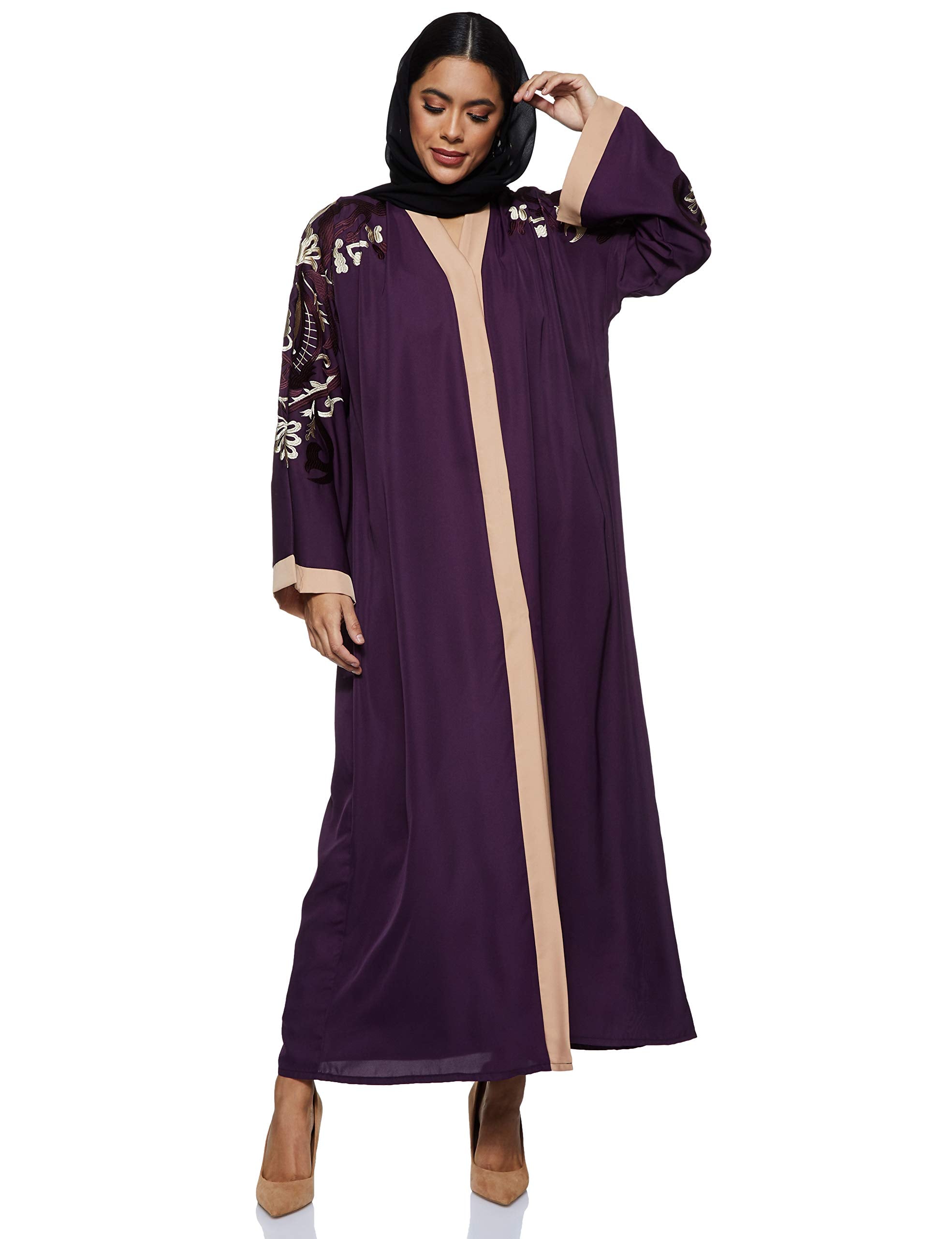 Nukhbaa Womens Purple Abaya
