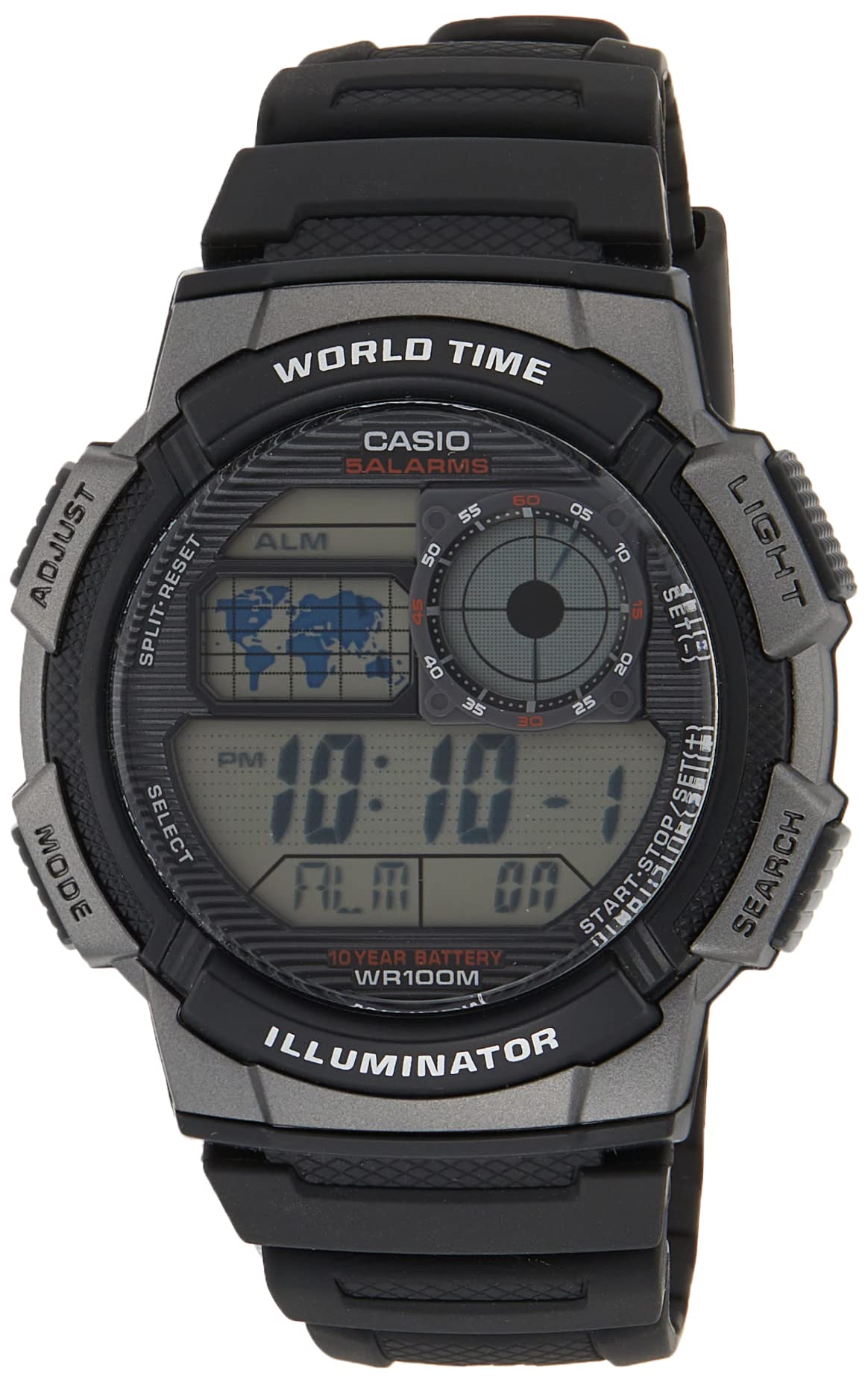 Casio Men's Dial Silicone Band Watch -Model AE-1000W-1B