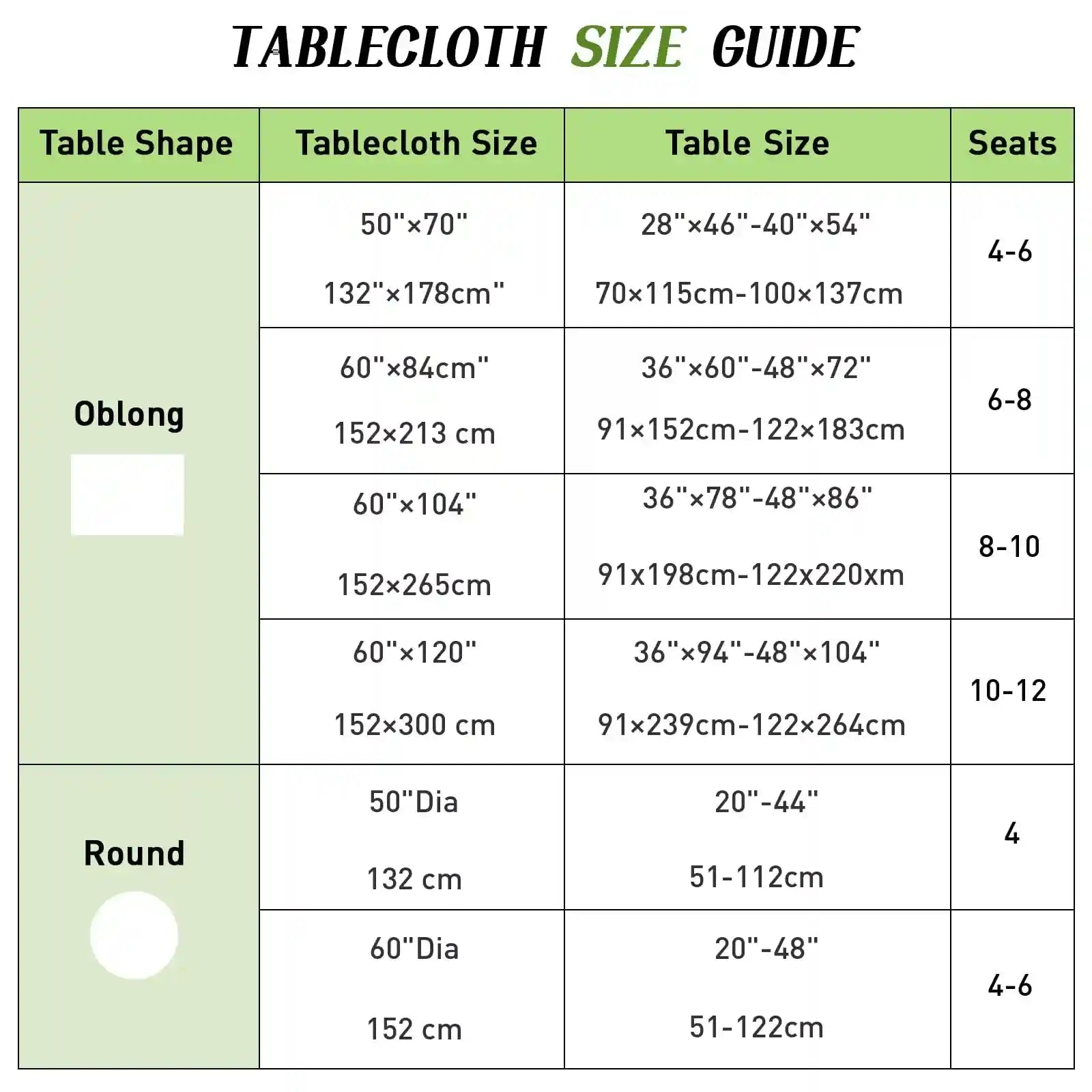 Poise3EHome 60 inches Outdoor/Indoor Waterproof Spillproof Round Tablecloth with Umbrella Hole Zipper for Camping Picnic Party Patio Table Spring, Green Polka Dot - Safqqa Egypt