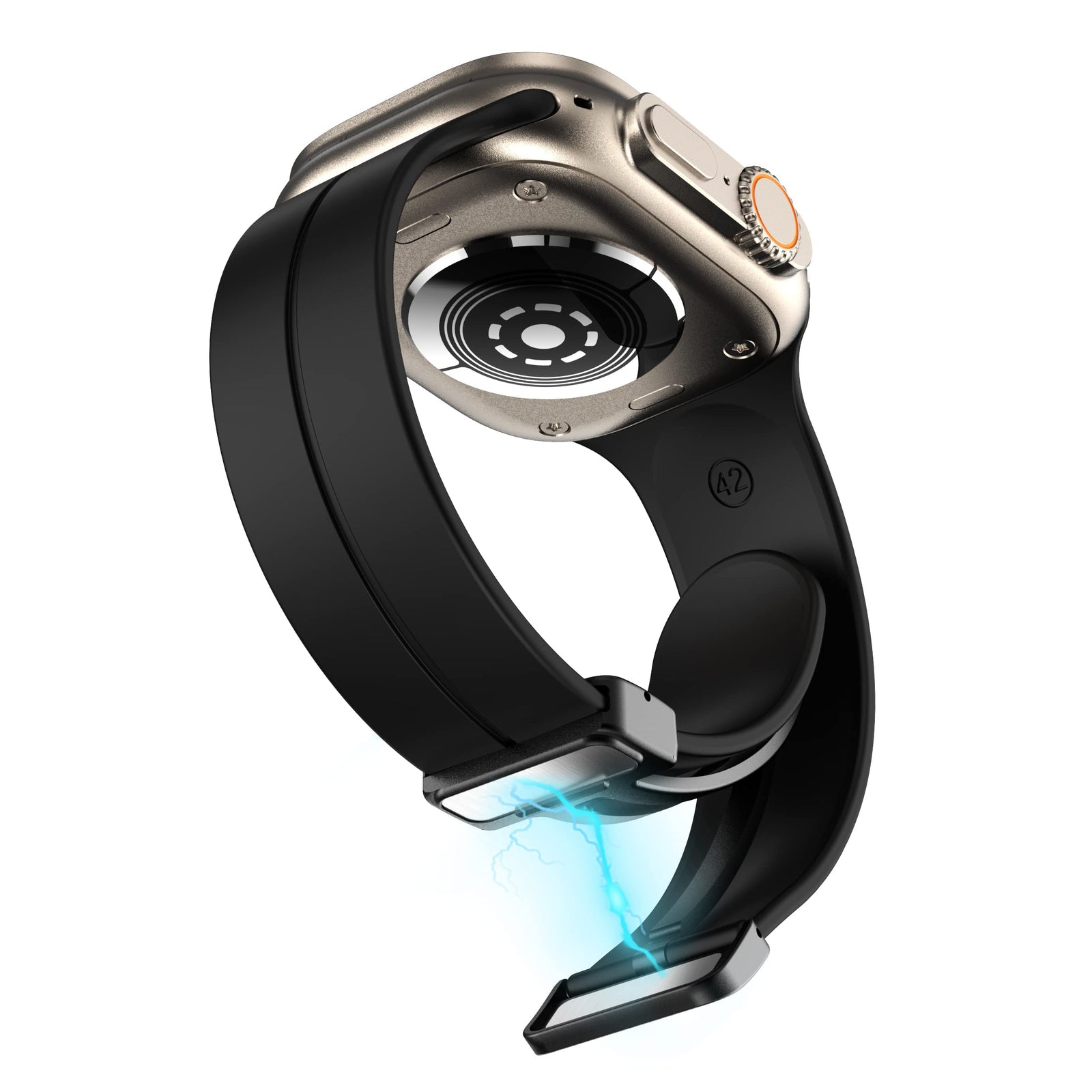 DL3 Mobilak Magnetic Silicone Strap for Apple Watch – Soft Sport Band Compatible with Ultra/Ultra 2 & Series 9 to 1 40MM, Men & Women