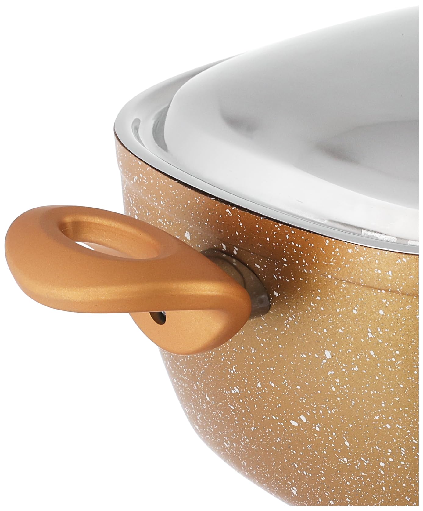 El Amal Elite Granite Squared Cooking Pot - 24 cm - Gold