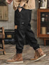 Lymio Men Cargo Pants Black Comfortable Casual Utility Trousers
