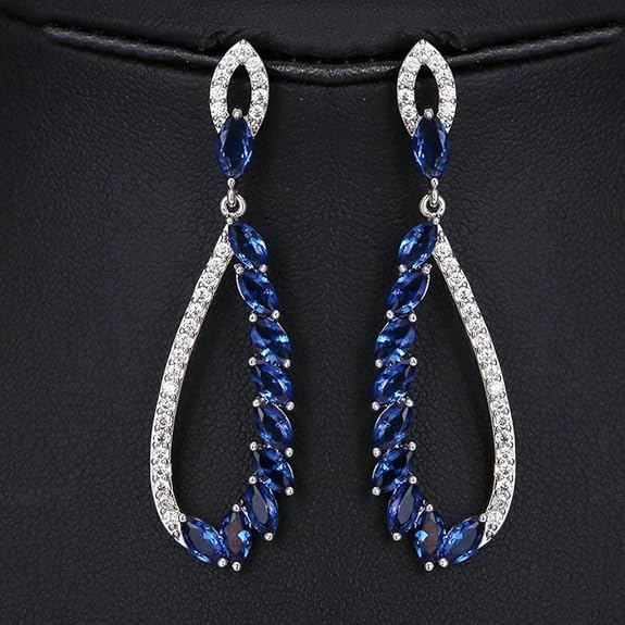 YouBella Silver Plated Fancy Party Wear Earrings for Women and Girls – Blue – Safqqa Egypt