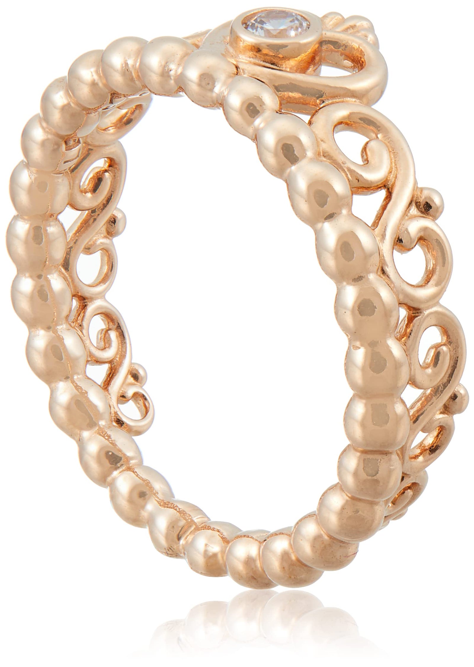 Pandora Women's Multi Tone Gold Cubic Zirconia 18K Ring,