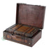 Vintiquewise Old Style Suitcase/Decorative Box with Straps, Wood, Antique Brown, Set of 2 Stackable design for decorative appeal and easy storage.
