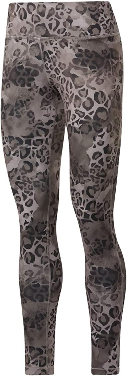 Reebok Leopard Pattern Back Logo Leggings for Women
