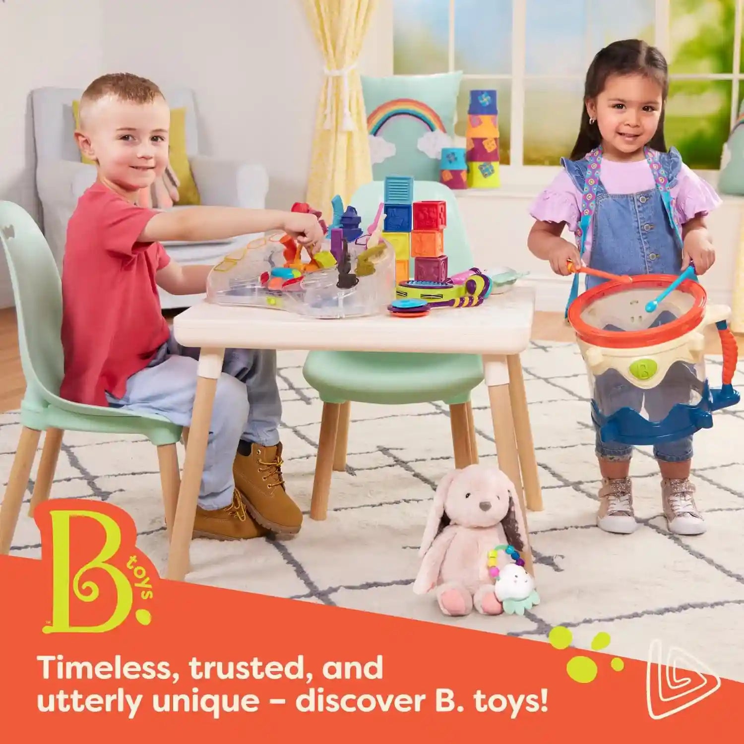 مجموعة مكعبات أطفال ناعمة من B. toys – 26 قطعة بحروف وأشكال