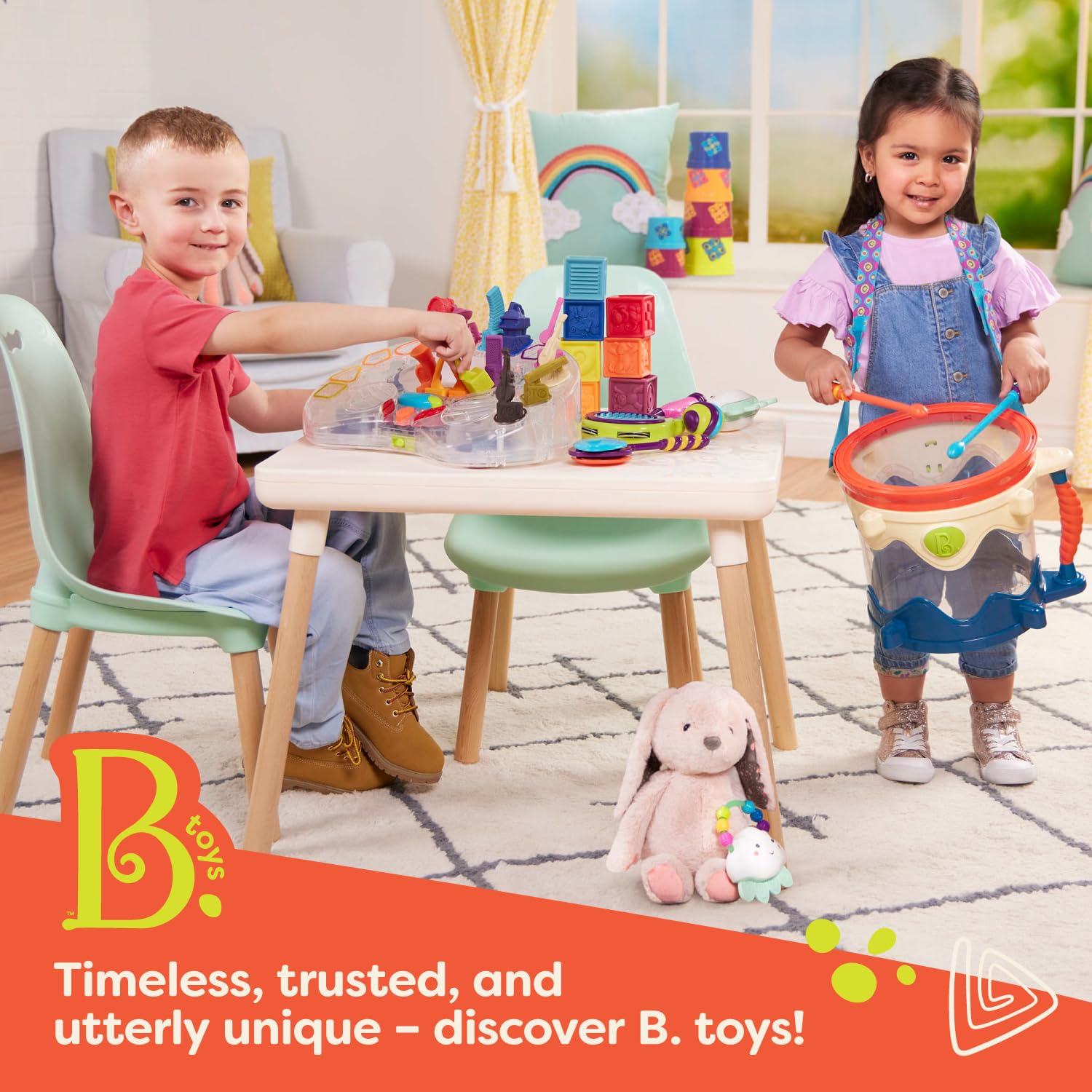 B. toys - elemenosqueeze baby blocks - 26 stacking blocks with shapes numbers, animals & textures - bpa free soft blocks for babies 6m+ (26-pcs)