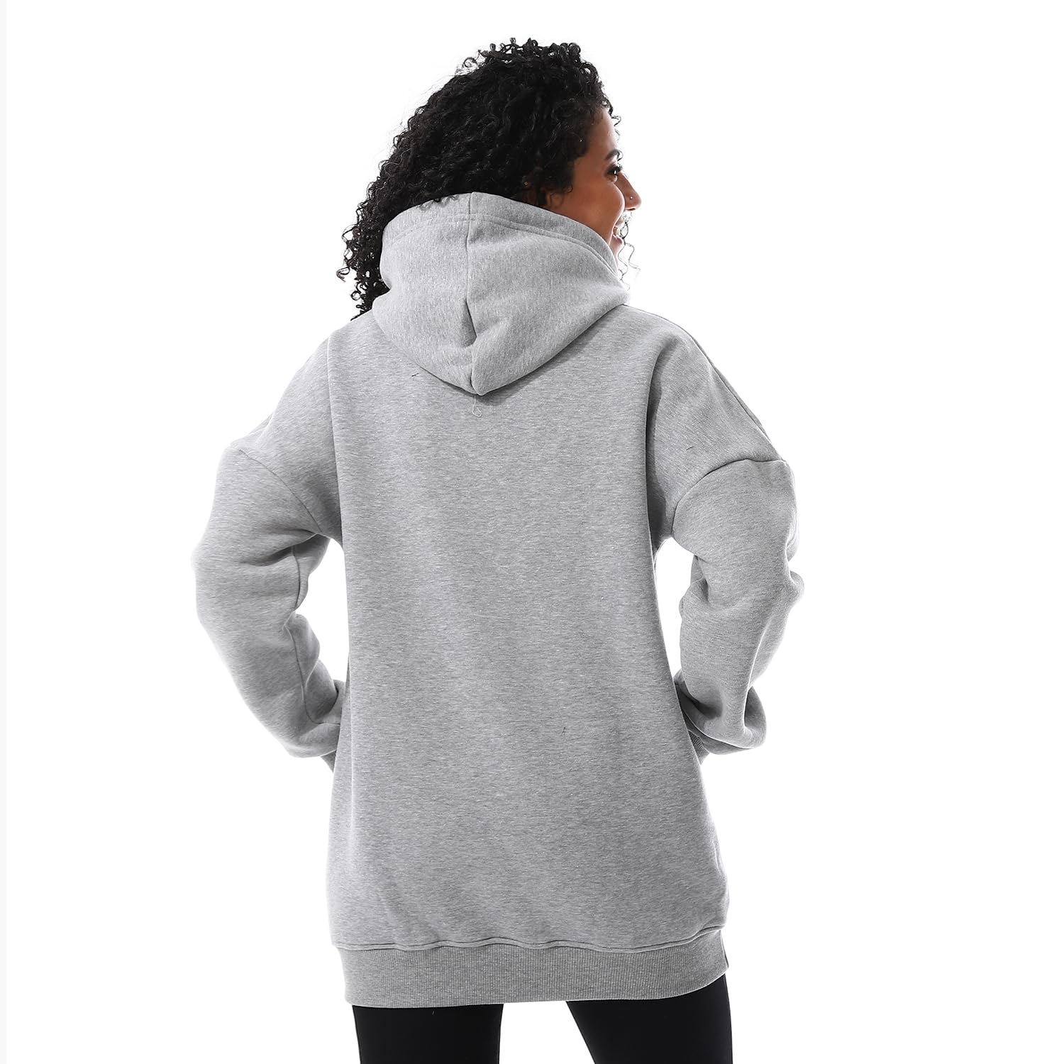 سويت شيرت بغطاء للرأس من الصوف سهل الارتداء بمقاس كبير للنساء اندورا