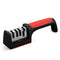 Generic Professional Knife Sharpener - Non-Slip Base, Fast Sharpening, 3 Stage Manual Sharpener for Kitchen Utensils (Red and Black)