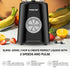 Nikai 3-in-1 Blender with 3 Unbreakable Jars, 1.5 Ltr Liquid Jar, 1 Coffee Grinder & 1 Meat Mincer, 2 Speeds, Perfect for Dry & Wet Fine Grinding, Mixing & Juicing - NB2900NA1 Black - Have Scratches