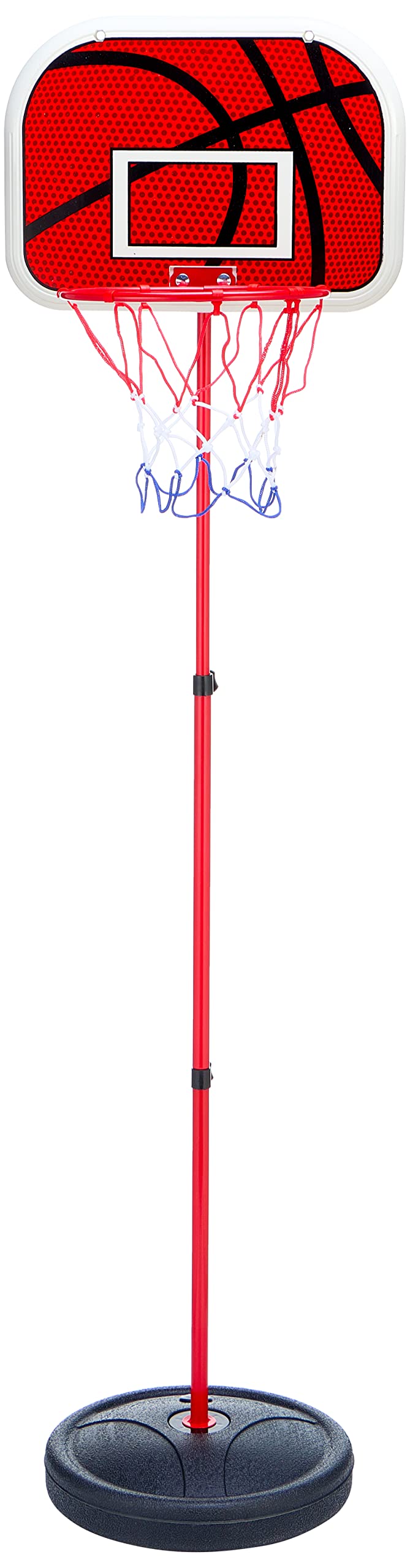 Portable & adjustable basketball stand, 105 cm to 139 cm - red & black