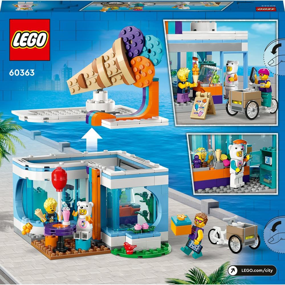 LEGO City Ice-Cream Shop Set with Toy Cart – Fun Building Playset for Kids