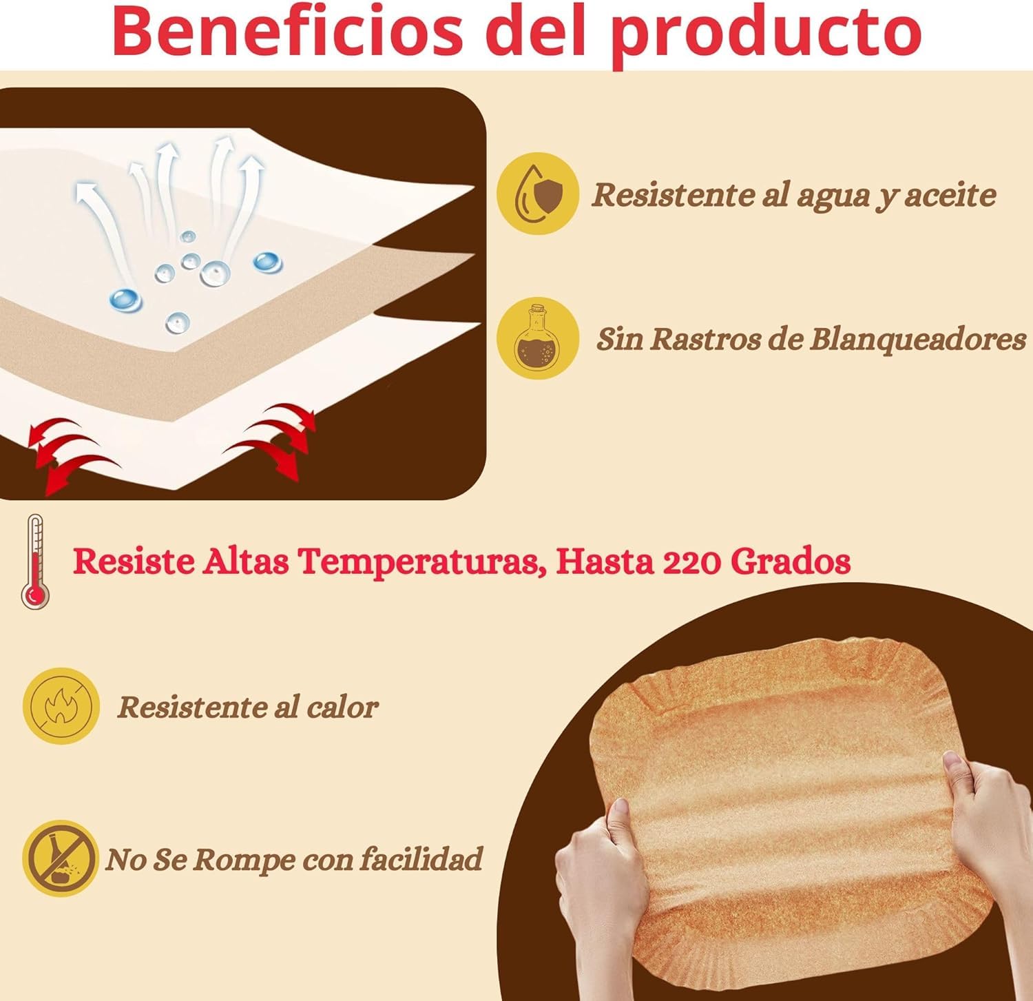 Air Fryer Paper, 50 Pieces Square, Non-stick Disposable Fryer Parchment Paper