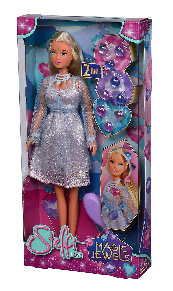 Simba 105733516 Doll 29 cm – Glitter Dress with Magic Stones for Hair & Dress Decoration (3+ Years)