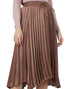 Splash Polka-Dot Pattern Asymmetric-Hem Pleated Midi Skirt for Women