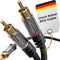 KabelDirekt 457 0.5m RCA Y Cable (1 to 2 RCA, Stereo Audio, Coaxial Male/Male Cinch Plugs, Analog/Digital, Adapter for Subwoofers, Amps, Hi-Fi, Home Cinema, Receivers) - Black