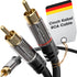 KabelDirekt 457 0.5m RCA Y Cable (1 to 2 RCA, Stereo Audio, Coaxial Male/Male Cinch Plugs, Analog/Digital, Adapter for Subwoofers, Amps, Hi-Fi, Home Cinema, Receivers) - Black