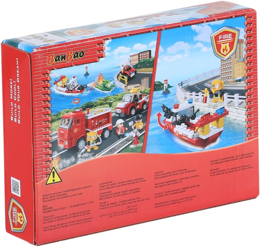 Banbao - Fire Series - Fire Rescue Boat (62 pieces)