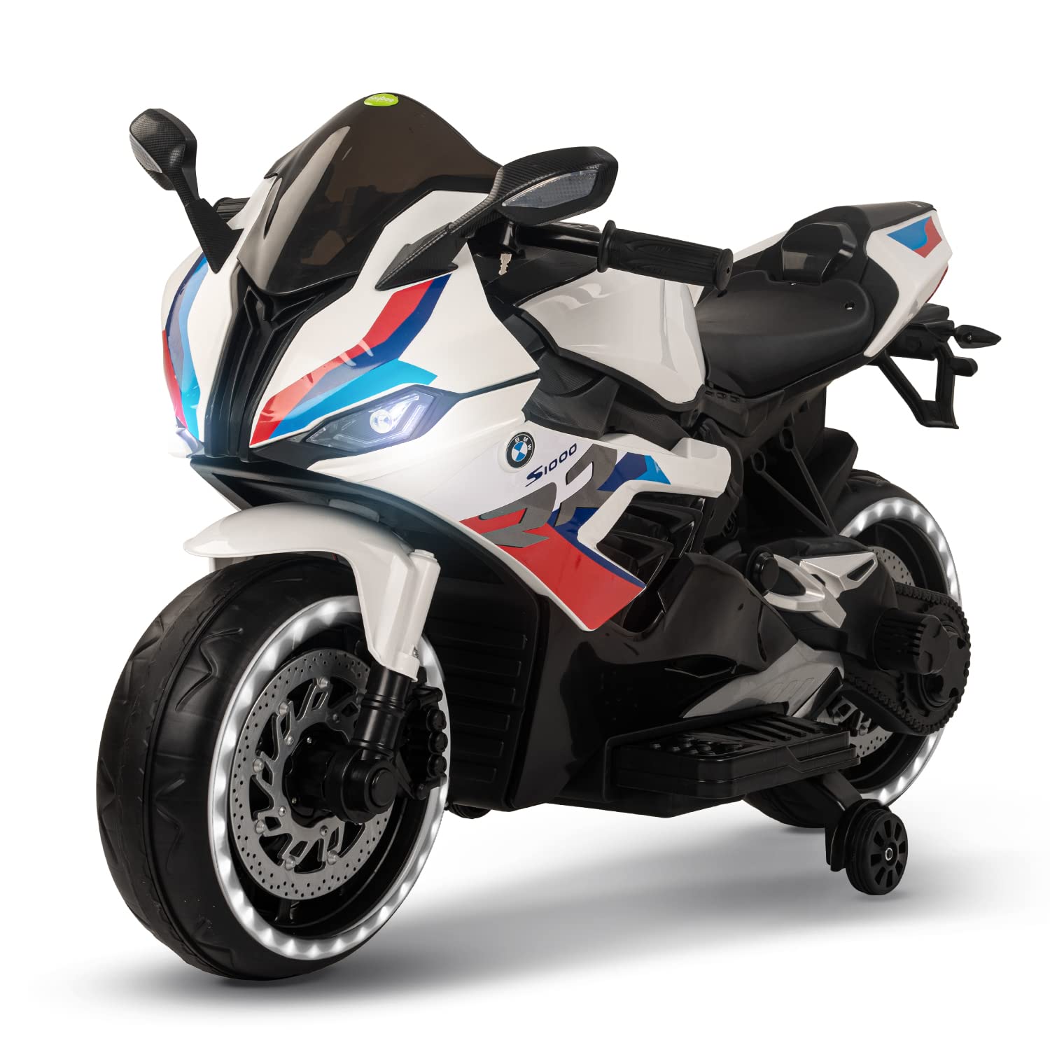 دراجة كهربائية برافو تعمل بالبطارية قابلة لإعادة الشحن دراجة سباق مزودة بأضواء وموسيقى لعبة ركوب للأطفال مناسبة للأولاد والبنات من عمر 3 إلى 8 سنوات من بايبي