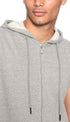 Stylish Men’s Sleeveless Cotton Zip-Up Hoodie with Side Pockets