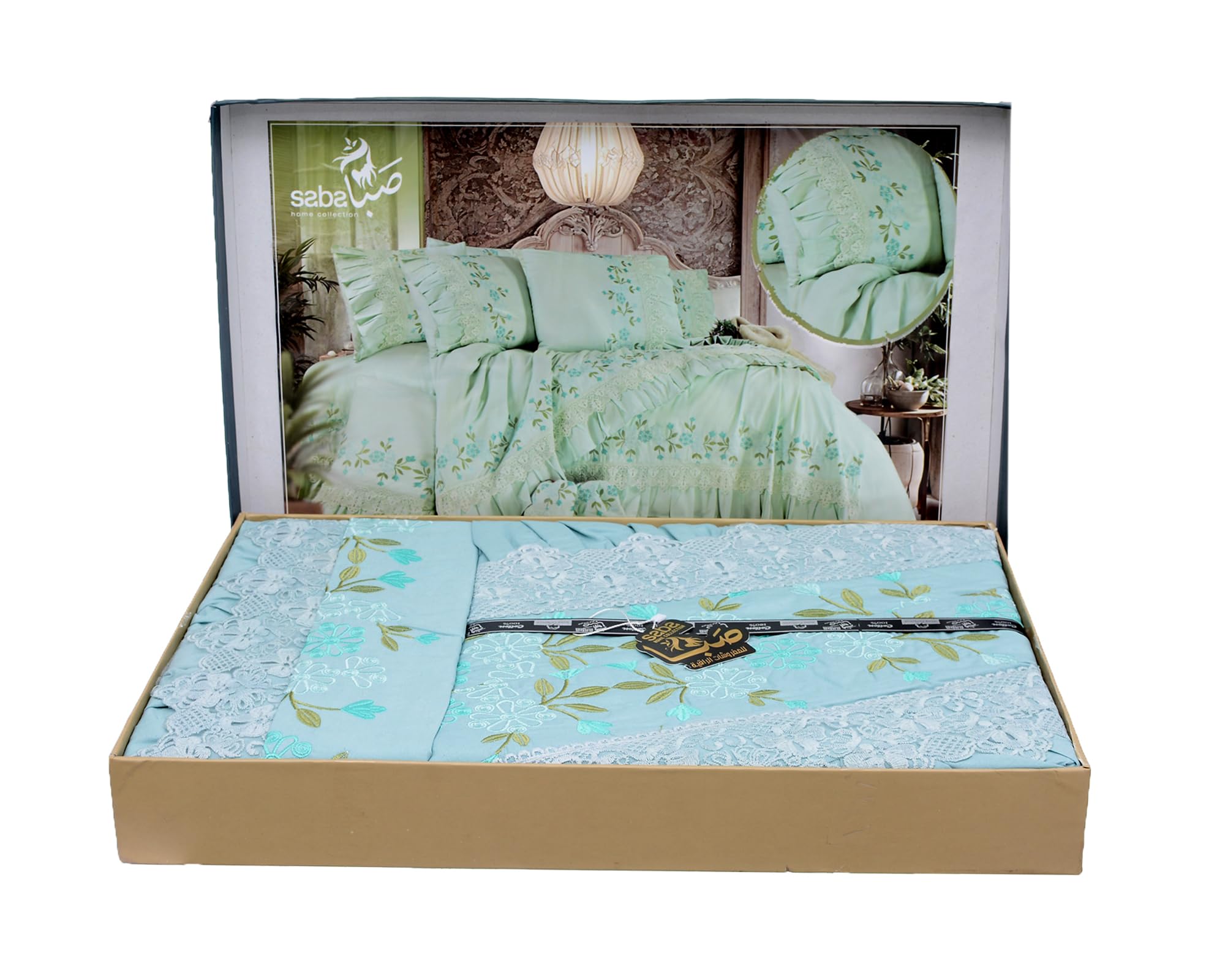 Embroidered 4-Piece Bed Set with Extra Pillowcases – Elegant & Modern – Safqqa Egypt