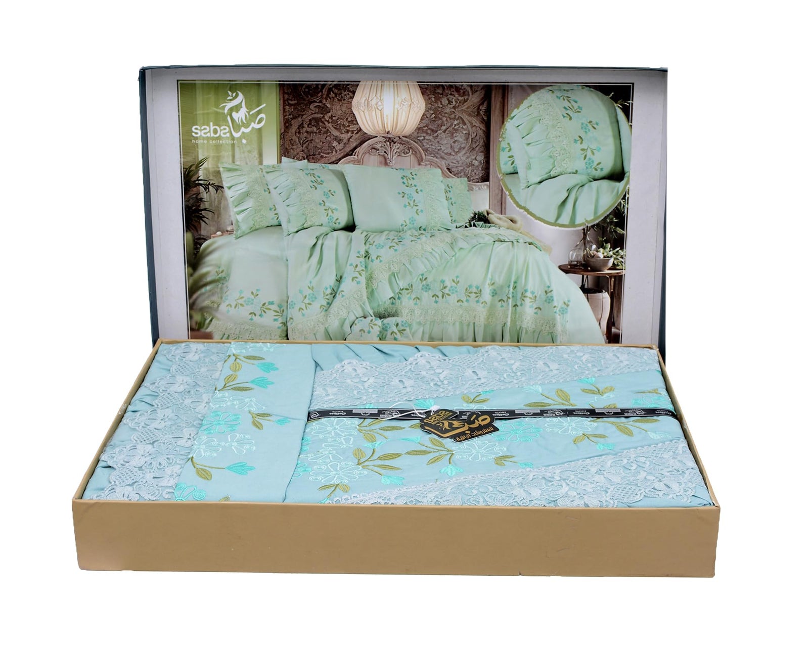 Embroidered 4-Piece Bed Set with Extra Pillowcases – Elegant & Modern