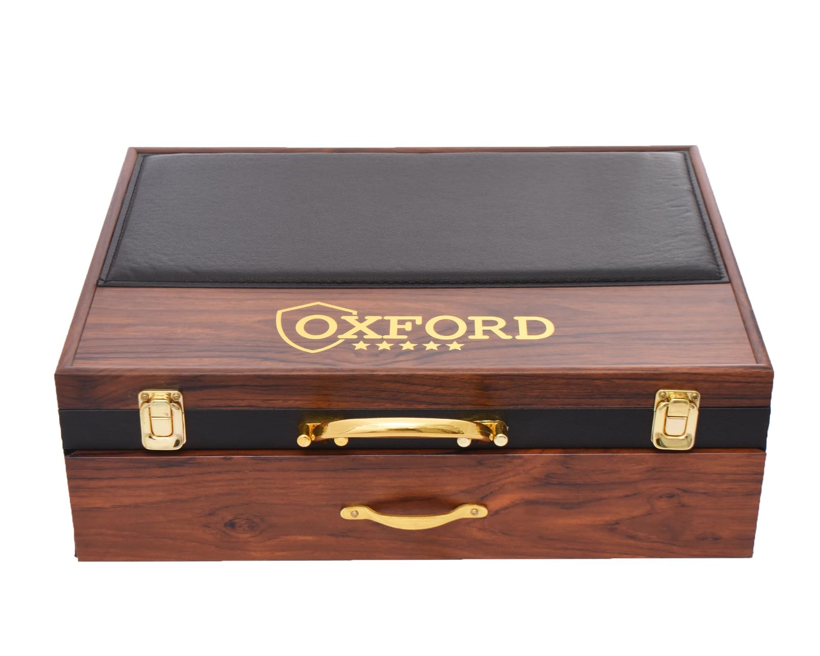 Oxford MD-35GL Stainless Steel Spoon 85-Pieces Set with Wood and Leather Bag, Silver