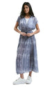 Ravin womens Slip On Patterned Grey Chiffon Midi Dress Casual Dress - Safqqa Egypt