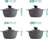 Master Granite Cookware Set 16 Pcs Grey Non-Stick Pots & Pans Set
