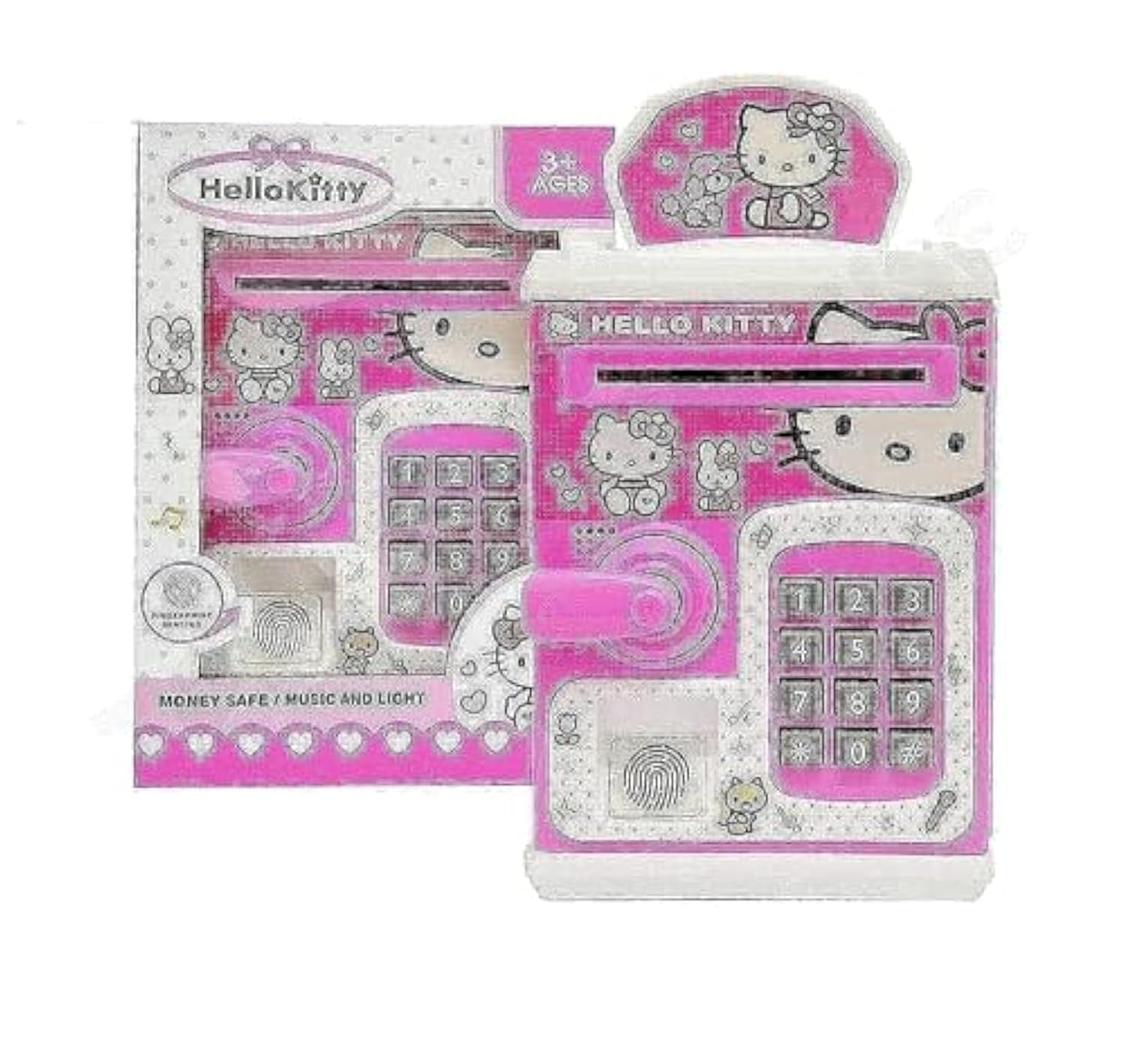 Hello Kitty bank - secret number fingerprint electronic safe auto drag money