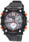 FT242 Black Round Analog-Digital Rubber Watch For mens