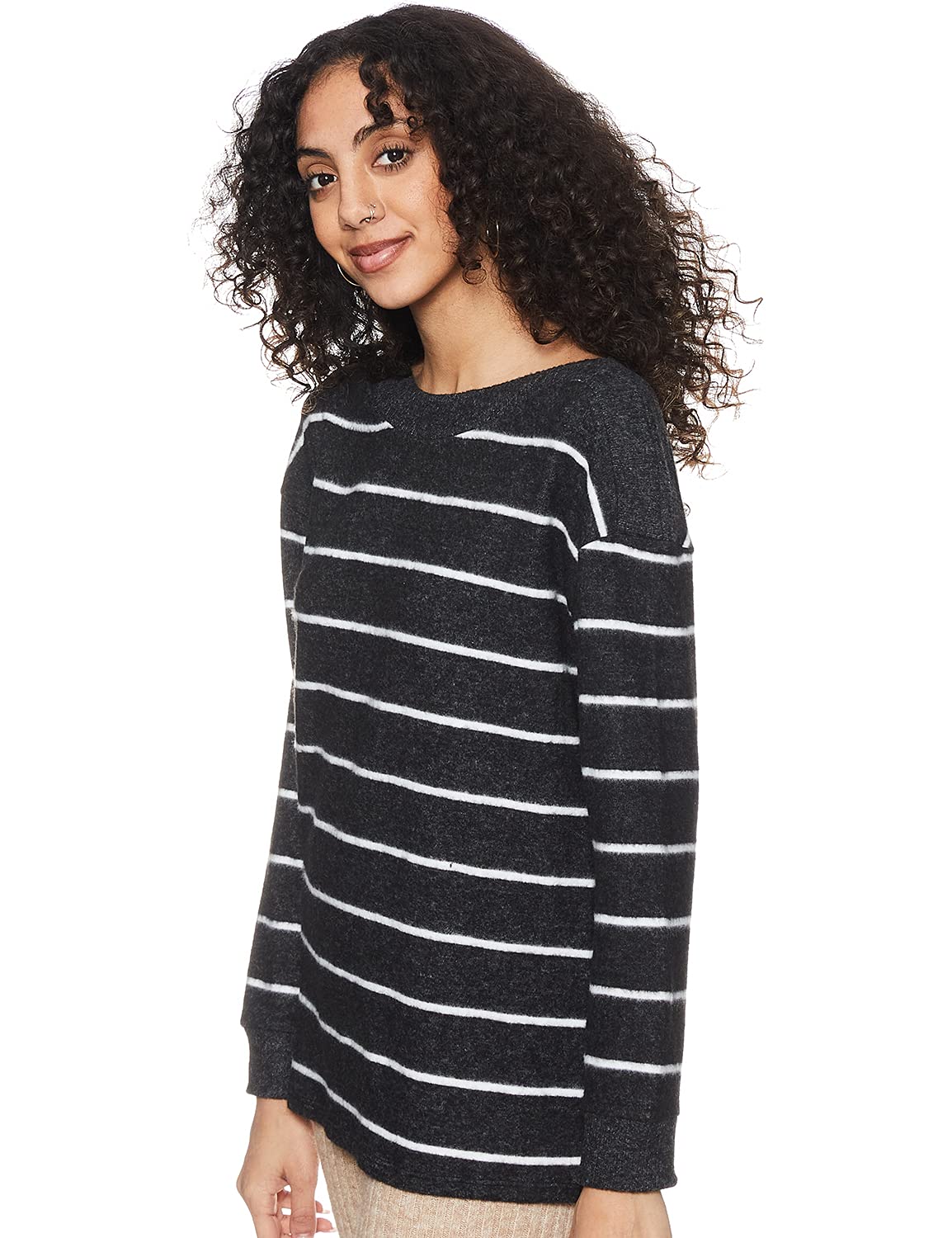 Matalan Women’s Striped Long Sleeve Boat Neck Pullover