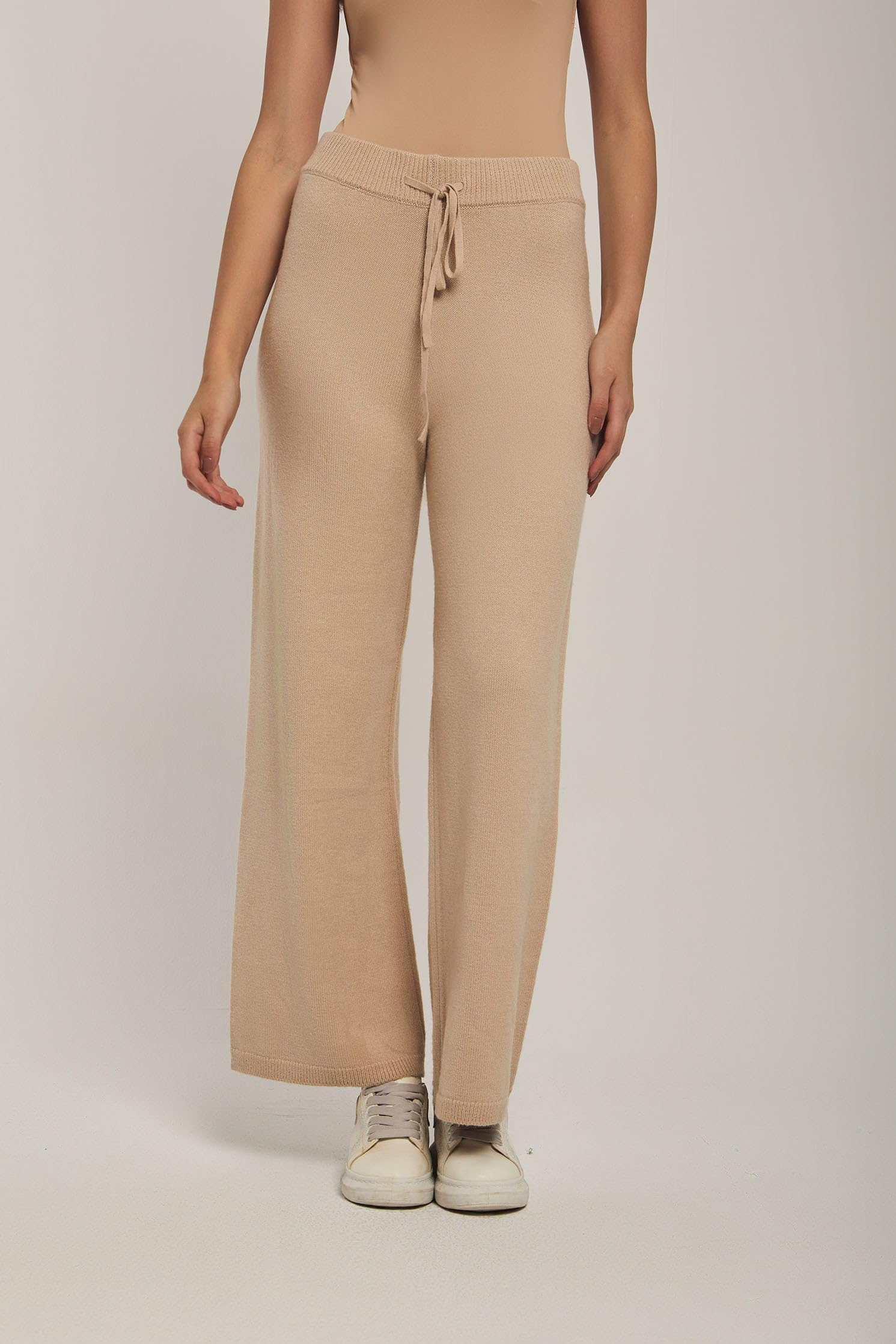 DARE Dalydress Women's Fancy Wide Leg Flat Knit Pants,