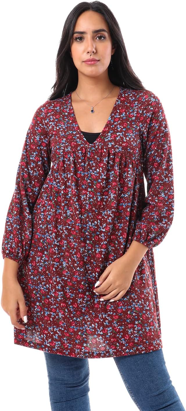 JAMILA Women printed long sleeves blouse SHIRT