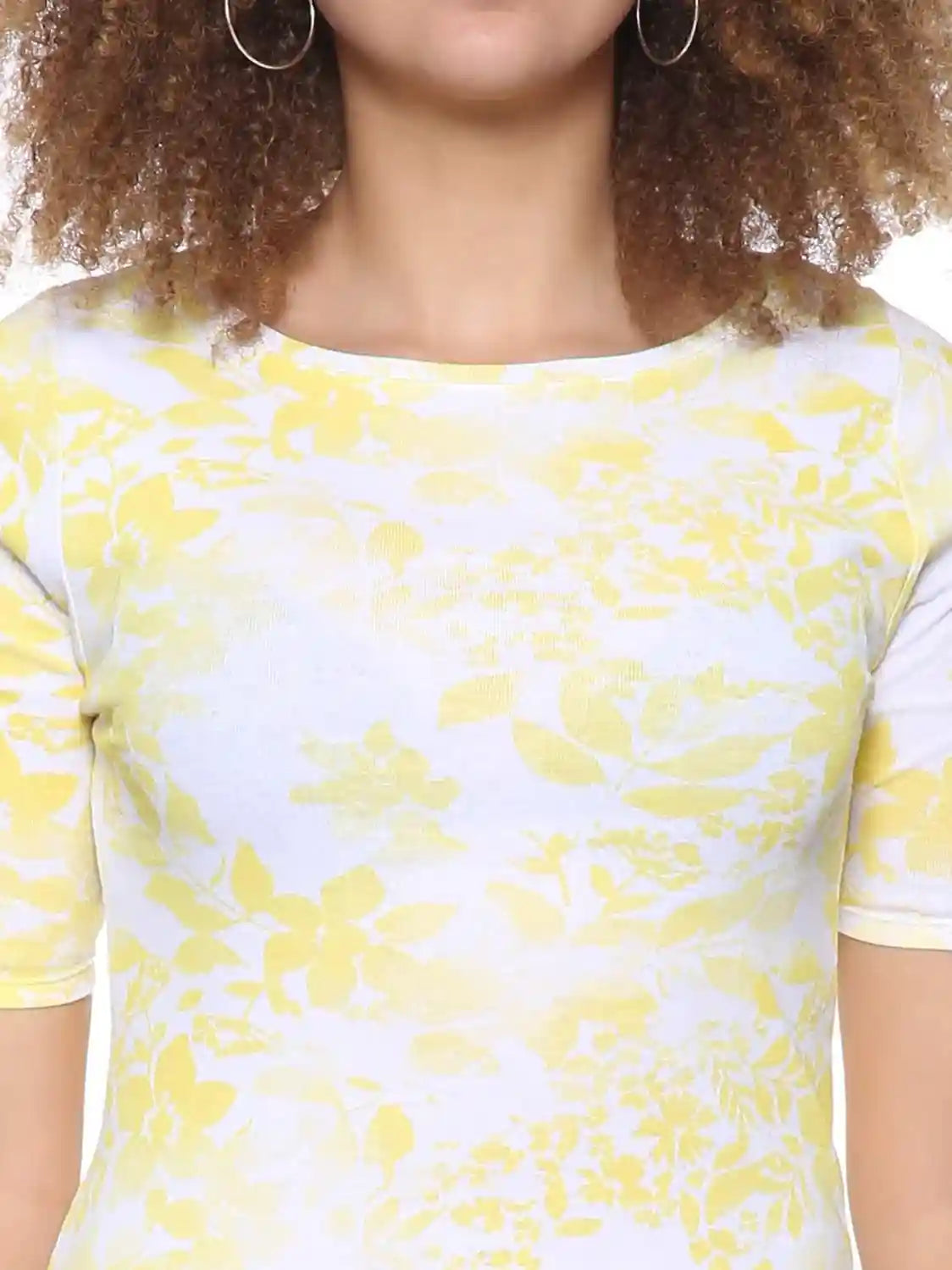 Splash Floral Pattern Boat Neck Short Sleeves Blouse for Women - Safqqa Egypt