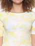Splash Floral Pattern Boat Neck Short Sleeves Blouse for Women - Safqqa Egypt