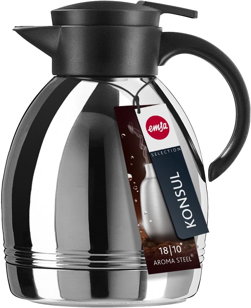 Emsa -Tip vacuum jug 1.3 litres, black