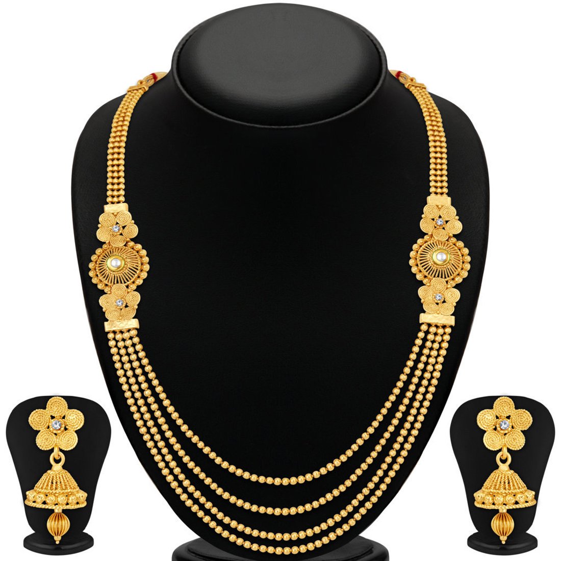 Sukkhi Jewellery Multi-String Necklace Set Combo For Women (Cb73383)