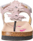 Bellino Flower Embellished Velcro Closure Back Strap Thong Sandals for Girls