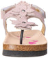 Bellino Flower Embellished Velcro Closure Back Strap Thong Sandals for Girls