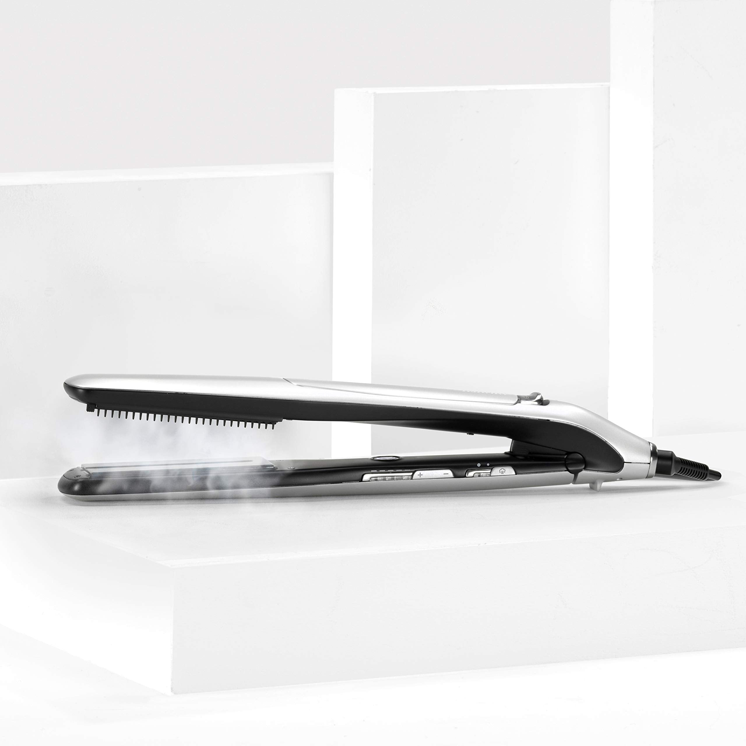 BaByliss Steam Lustre Professional Hair Straightener, Advanced Ceramic 36mm Broad Heating Plate, 5 Heat Settings from 170-210°C, 360° Surround Steam Technology for Smooth Hair