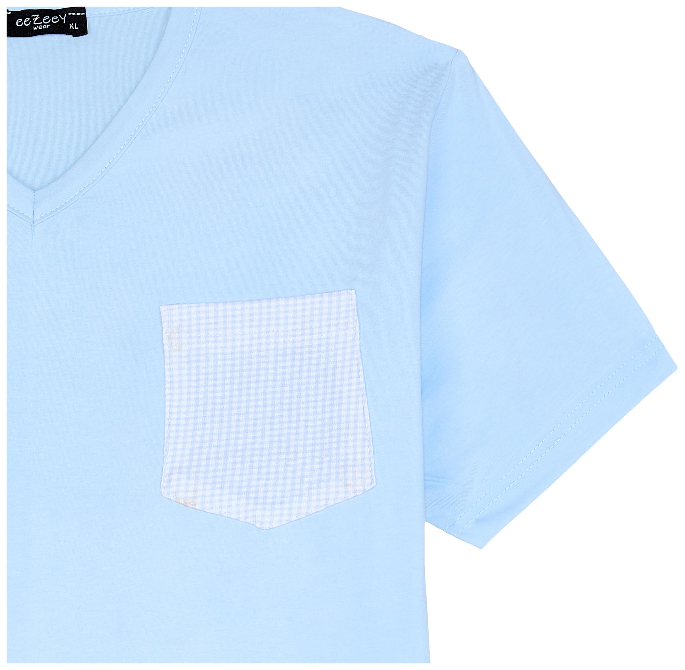 EEZEEY mens Bi-Tone Solid Tee & Checkered Pants Set Bi-Tone Solid Tee & Checkered Pants Set - Safqqa Egypt